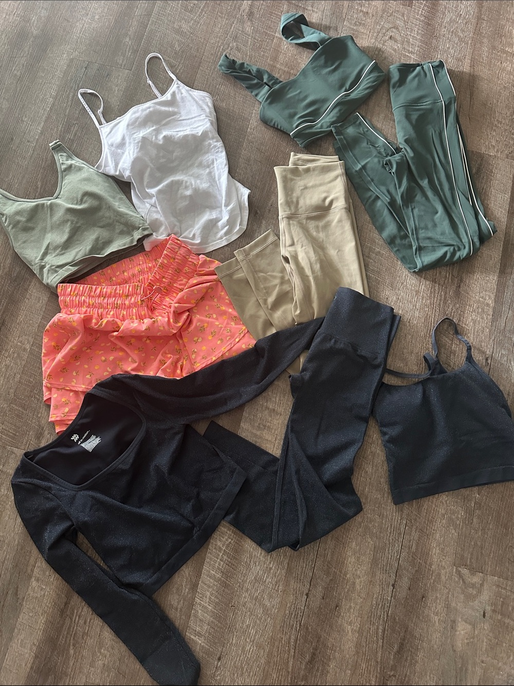 Mixed Activewear with Tops, Shorts, and Leggings - Multicolor